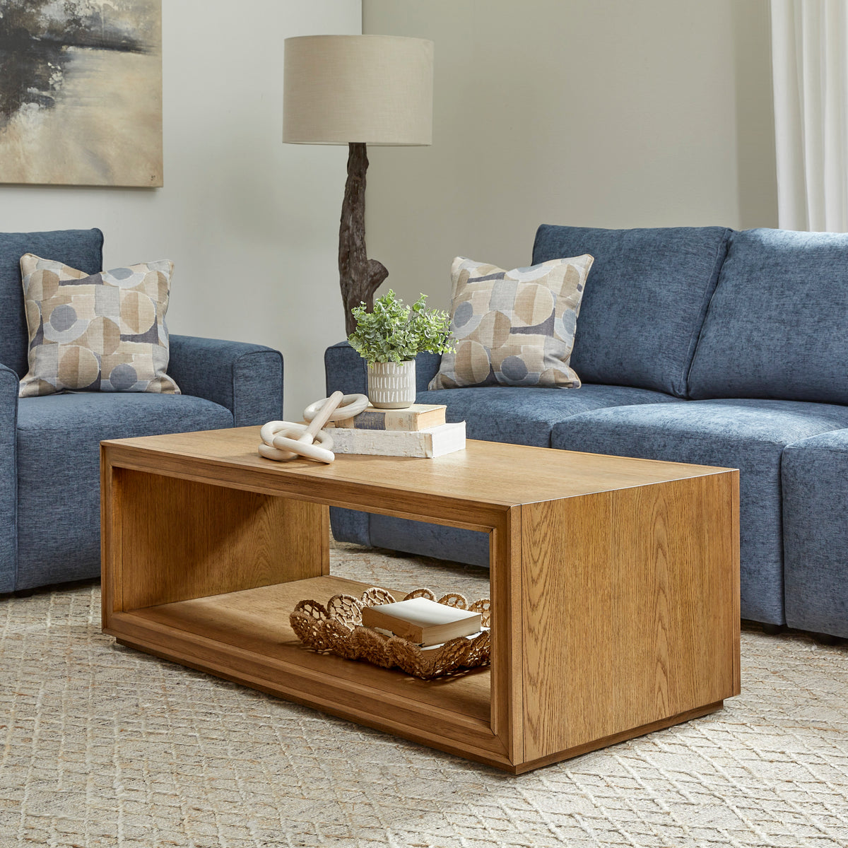 Waterfall Rectangular Coffee Table with Casters (W1025-0311)