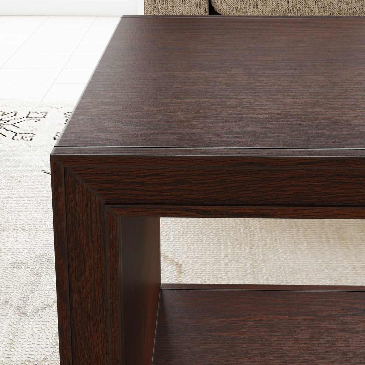 Waterfall Rectangular Coffee Table with Casters (W1026-0311)