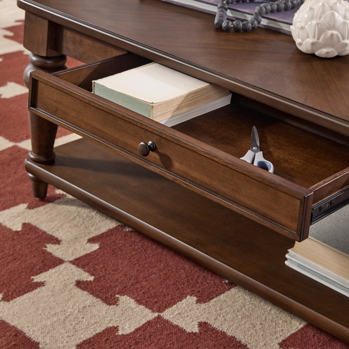 Bellevue Rectangular Coffee Table with Casters