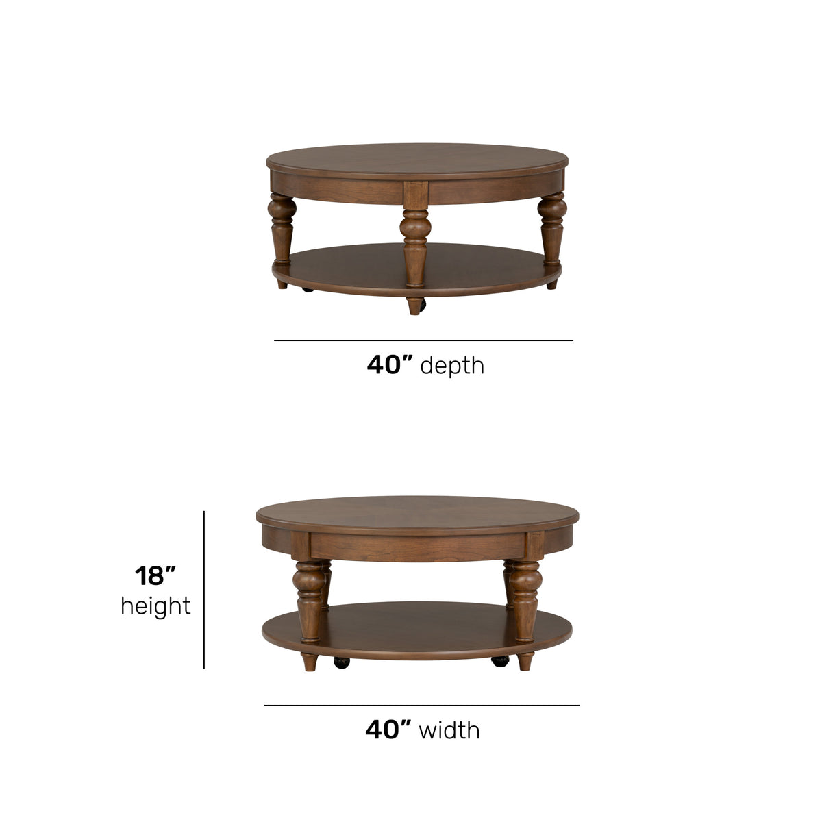 Bellevue Round Coffee Table with Casters
