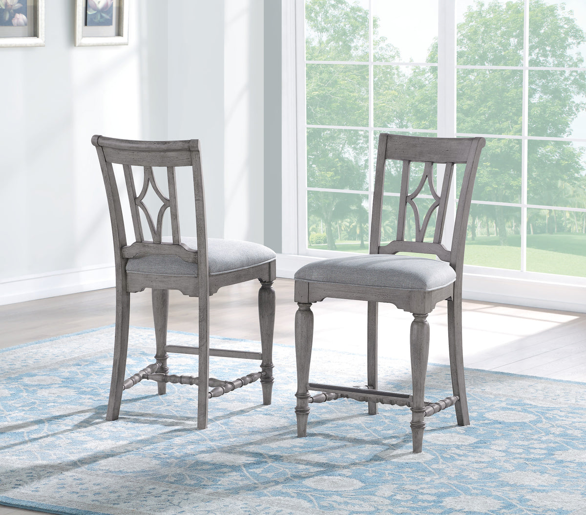 Plymouth Pair of Armless Dining Chairs 21" W