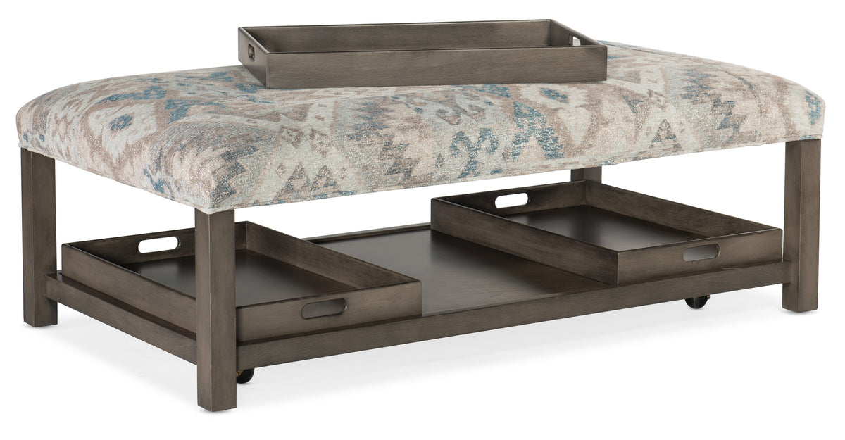 Hollis Rectangle Non-Tufted Tray Ottoman