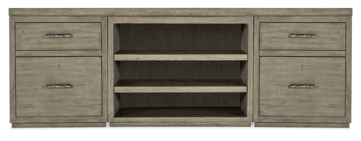Linville Falls 84" Credenza with Two Files and Open Desk Cabinet